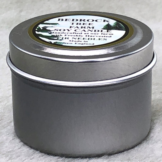 SOY CANDLE Fir Needle Natural Candle Tin - 2 oz. Single Cotton Wick - CT2