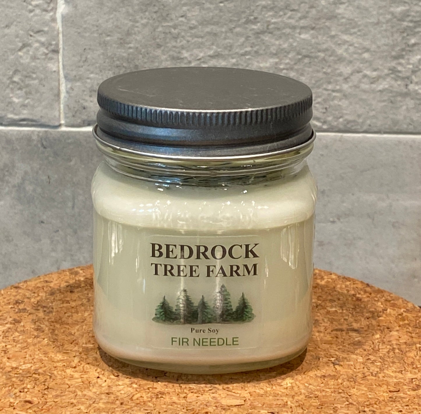 SOY CANDLE - Fir Needle Natural Mason Jar 8 oz. Single Cotton Wick - MJ8N