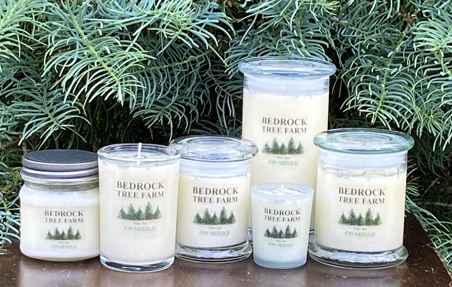 SOY CANDLE - Fir Needle Natural Libbey Status Jar 8 oz. with Wooden Wick - LSJ8N