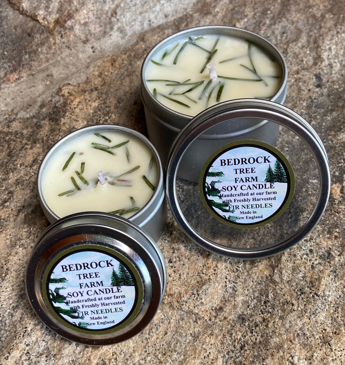 SOY CANDLE Fir Needle Natural Candle Tin - 2 oz. Single Cotton Wick - CT2