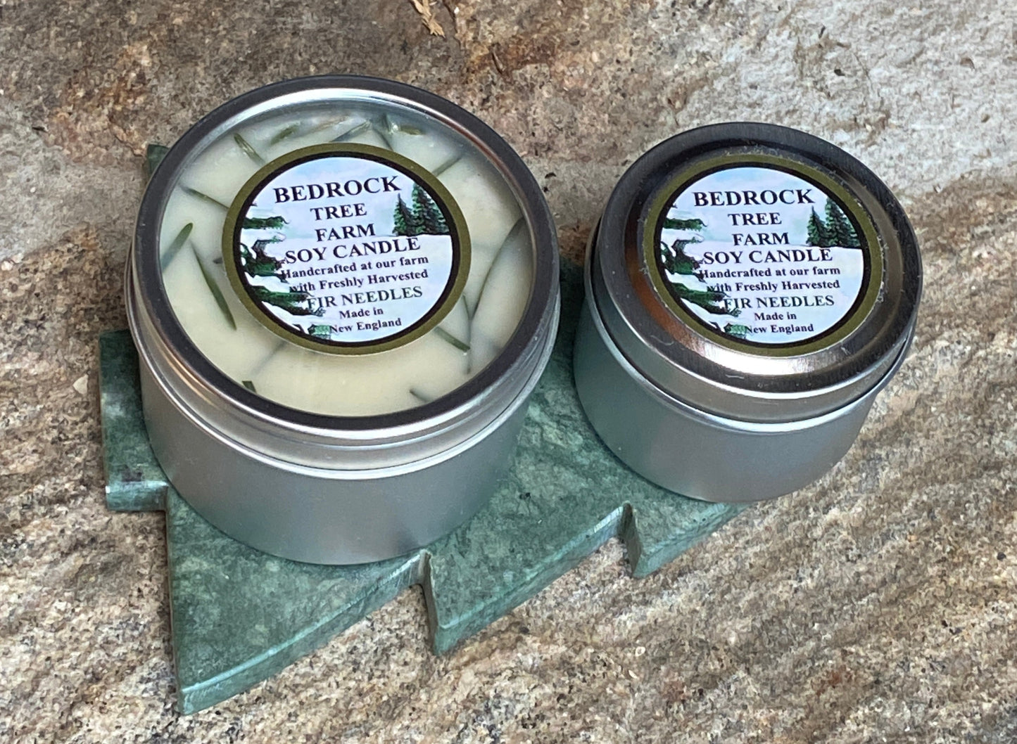 SOY CANDLE Fir Needle Natural Candle Tin - 2 oz. Single Cotton Wick - CT2