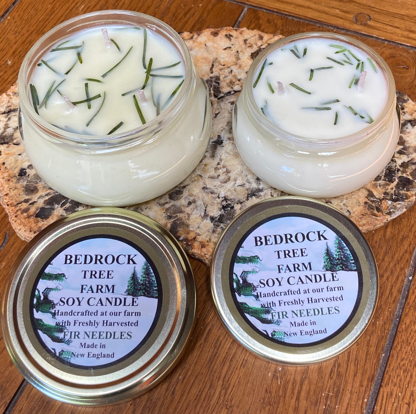SOY CANDLE Fir Needle Natural Tureen Jar 3.5 oz. Double Cotton Wicks - TJ35