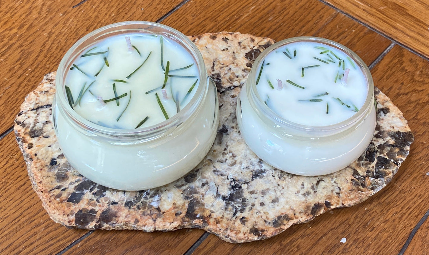 SOY CANDLE Fir Needle Natural Tureen Jar 6 oz. Triple Cotton Wick - TJ6