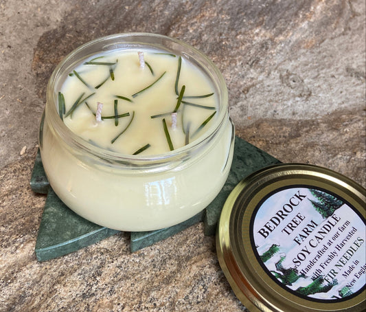 SOY CANDLE Fir Needle Natural Tureen Jar 6 oz. Triple Cotton Wick - TJ6