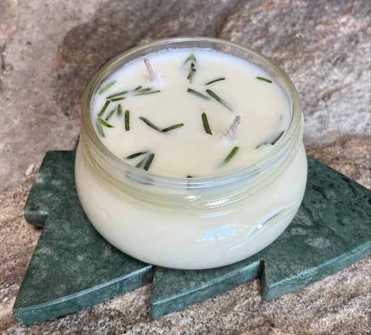 SOY CANDLE Fir Needle Natural Tureen Jar 3.5 oz. Double Cotton Wicks - TJ35