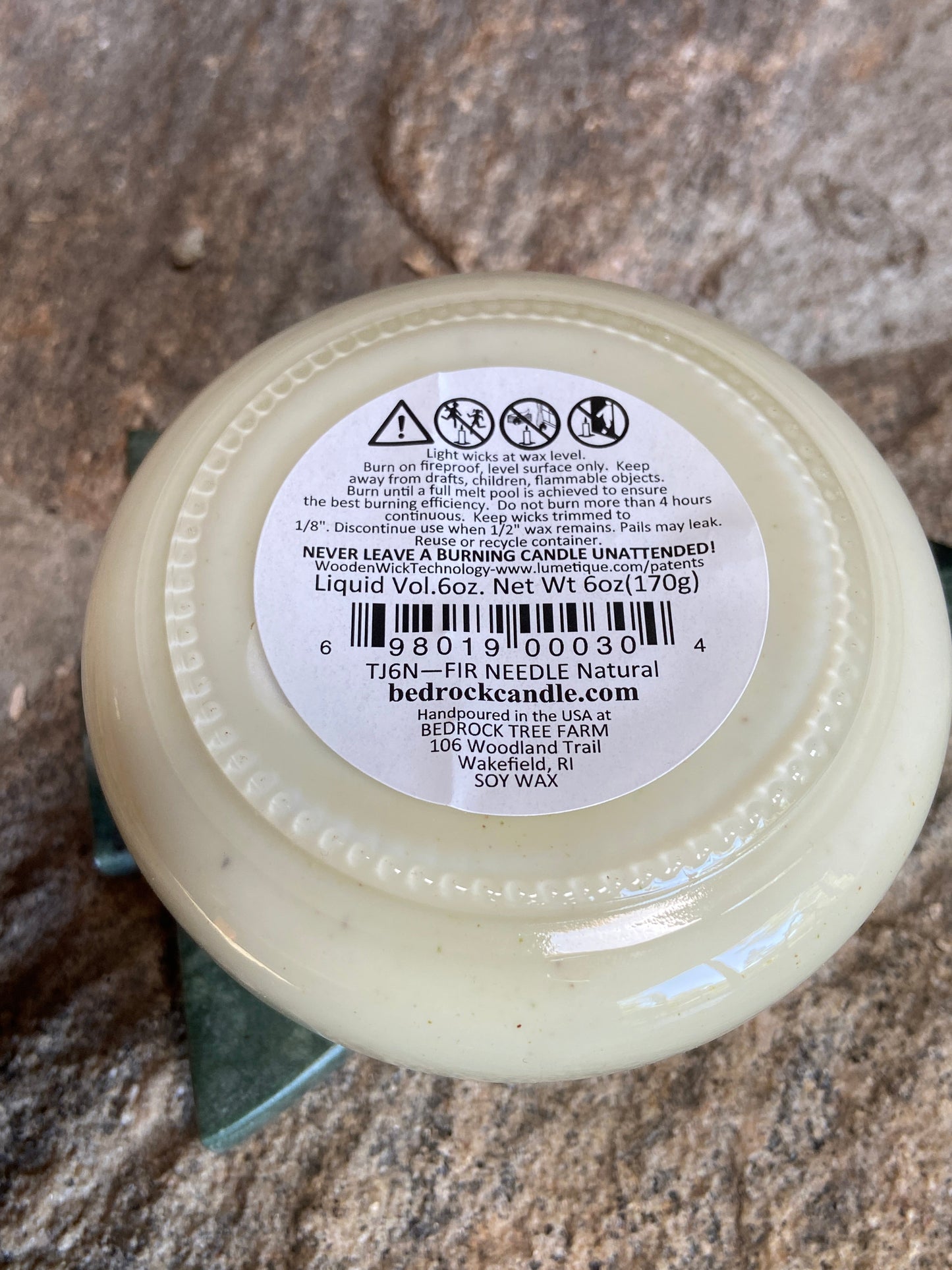 SOY CANDLE Fir Needle Natural Tureen Jar 3.5 oz. Double Cotton Wicks - TJ35