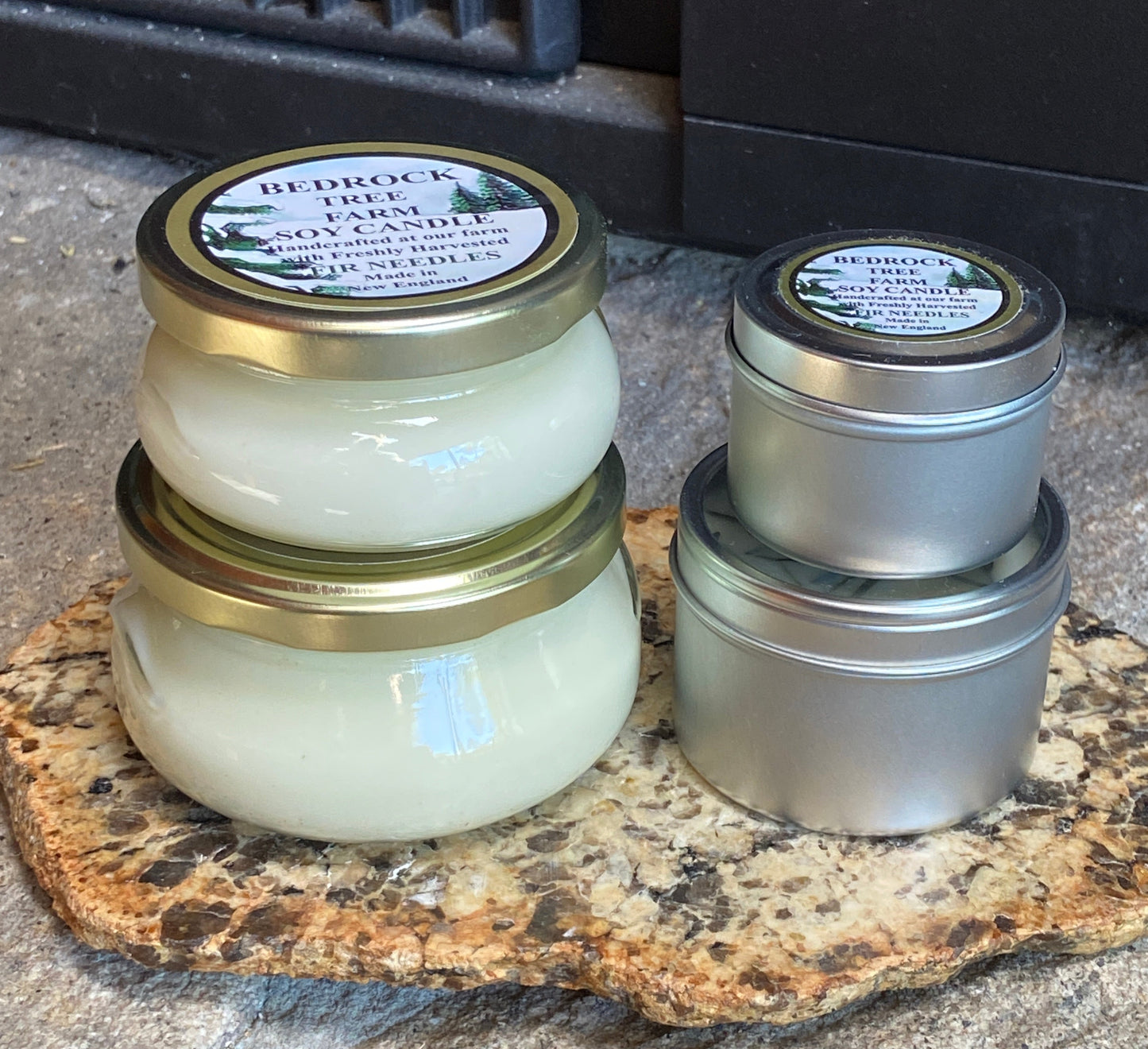 SOY CANDLE Fir Needle Natural Tureen Jar 3.5 oz. Double Cotton Wicks - TJ35