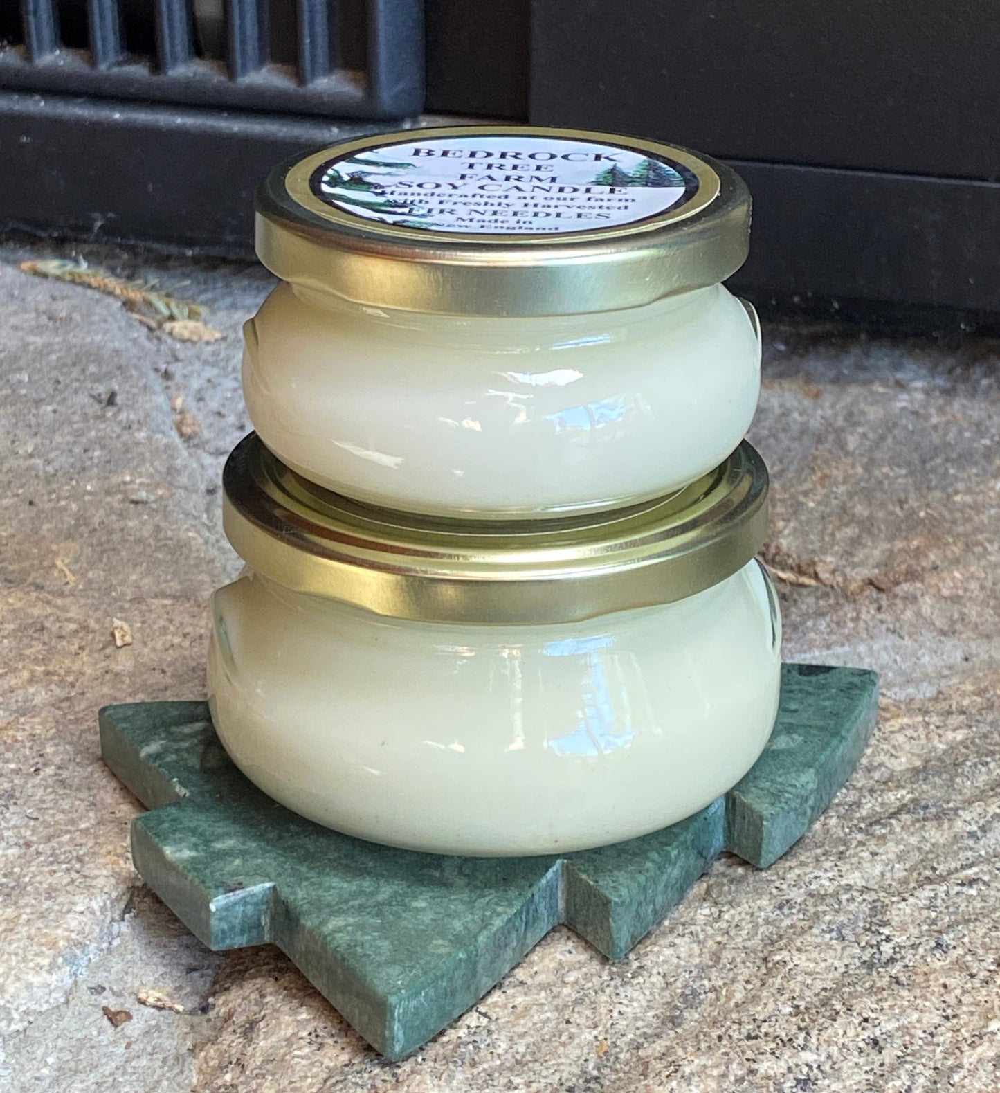 SOY CANDLE Fir Needle Natural Tureen Jar 3.5 oz. Double Cotton Wicks - TJ35