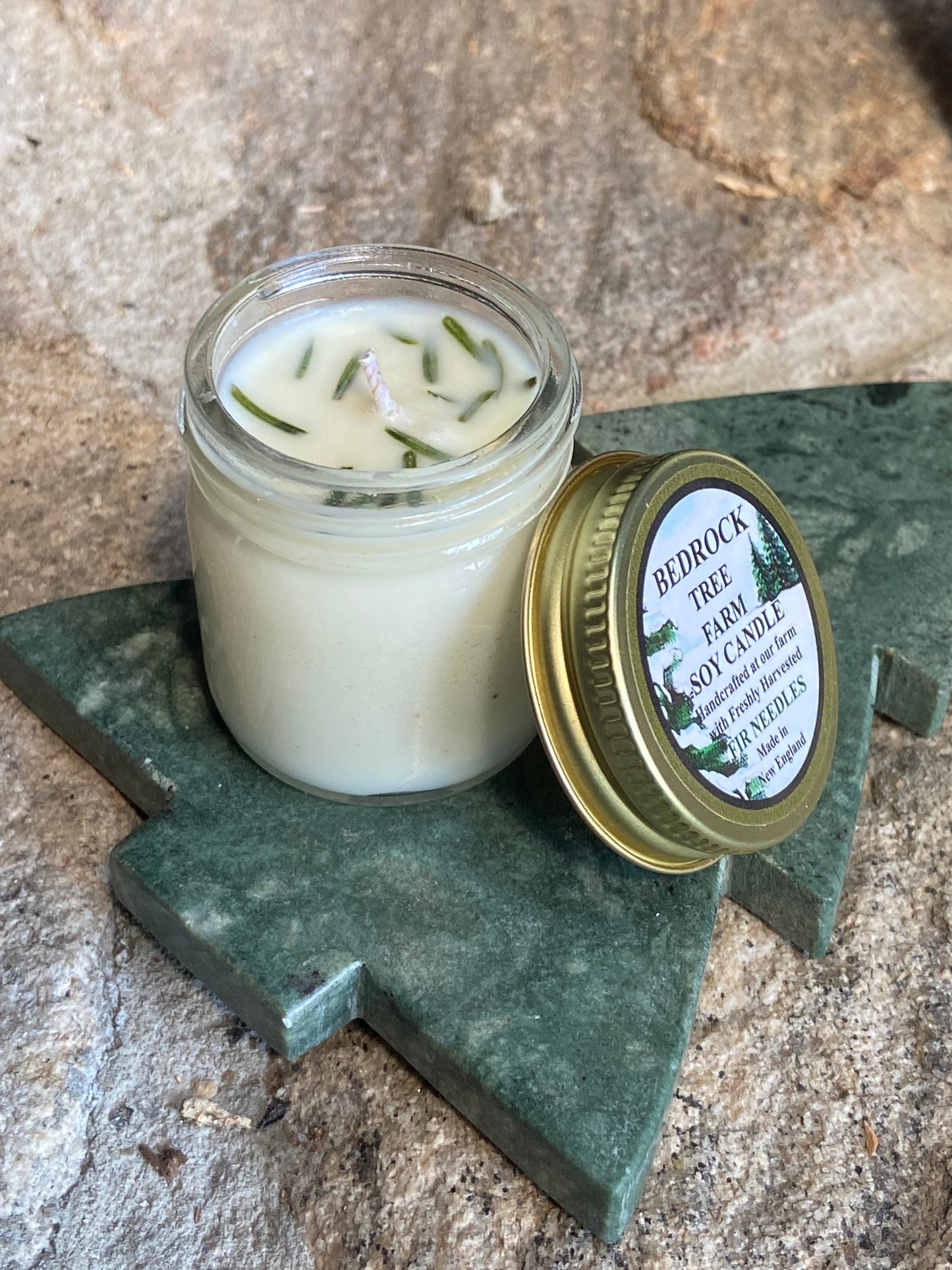 SOY CANDLE Fir Needle Natural Mason Mini Jar 1.25 oz. Single Cotton Wick - MJ125N