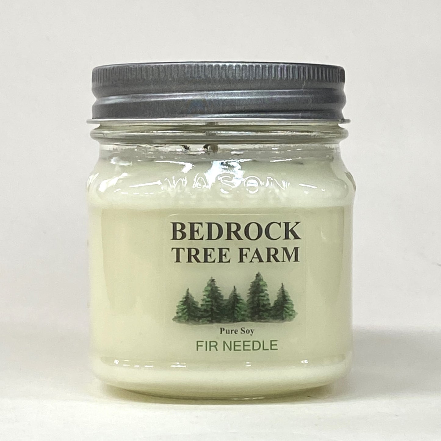 SOY CANDLE - Fir Needle Natural Mason Jar 8 oz. Single Cotton Wick - MJ8N